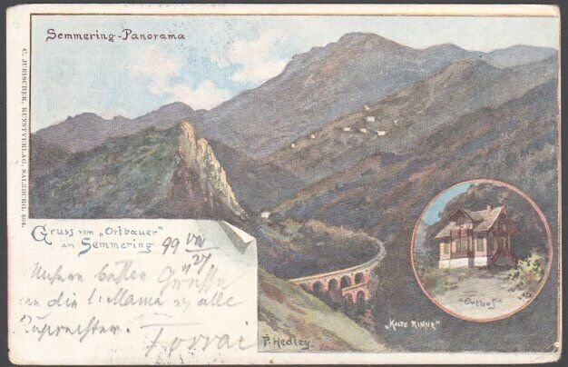 AUSTRIA 1899 Gruss Aus postcard superb SEMMERING pmk.......................E746