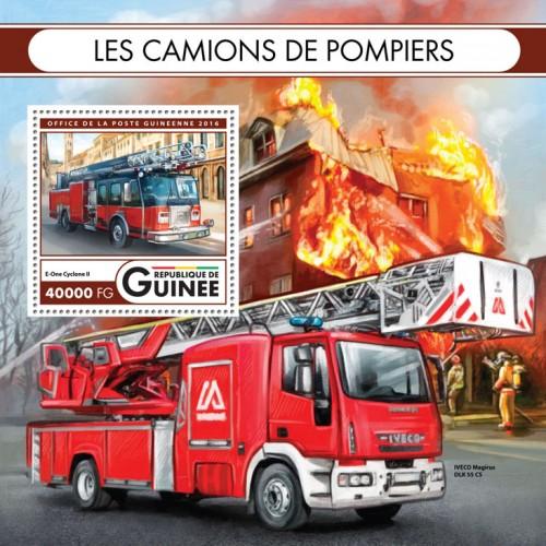 GUINEA 2016 SHEET FIRE TRUCKS FIRE ENGINES