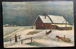1920s Tallinn Estonia Christmas Picture Postcard Cover Winter Scene