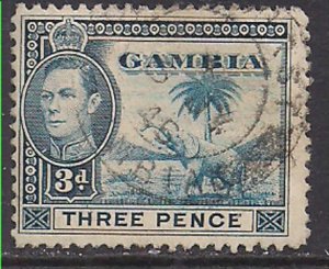 Gambia 1938 - 46 KGV1 3d Elephant SG 154 used ( E1384 )