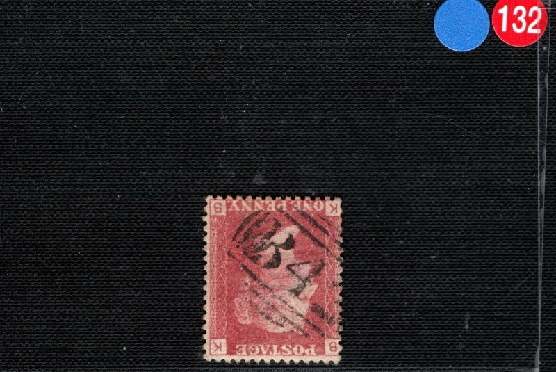 GB WALES QV Stamp RARE NUMERAL *B42*WALTON Radnorshire 1d Red Plate 102 BLRED132