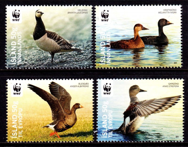 Iceland 2011 Birds - WWF Complete Mint MNH Set SC 1222-1225