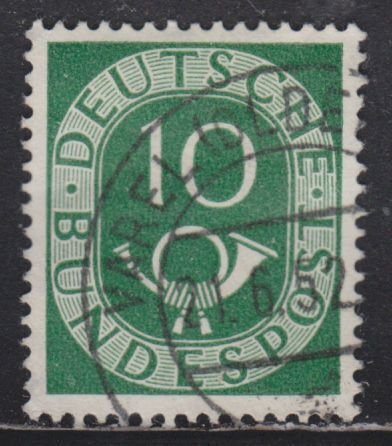 Germany 675 Post Horn 10pf 1951