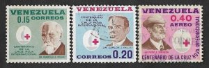 SE)1963 VENEZUELA, CENTENNIAL OF THE RED CROSS, 0.15C MINT, THE OTHERS WITH CANC