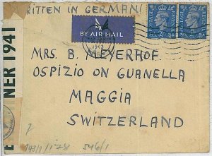 38240 - GB - POSTAL HISTORY - COVER to SWITZERLAND with censor tape 1943