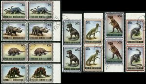 CENTRAL AFRICAN REPUBLIC #872-879 Dinosaurs Pairs Stamps Postage Collection 1988