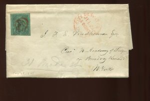 Scott 6LB5d US City Despatch Post Used Stamp on Nice 1845 Cover (Stock 6LB5-1)