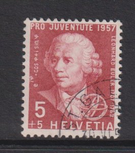 Switzerland   #B267  used  1957  Pro Juventute  5c Euler