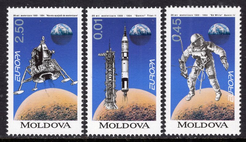 Moldova 115-117 Europa Space MNH VF