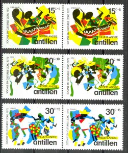 Netherlands Antilles Sc# B116-B118 MNH pair 1972 Social & Cultural Projects