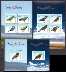 2001 Tanzania birds 2klb+2s/s MNH 155