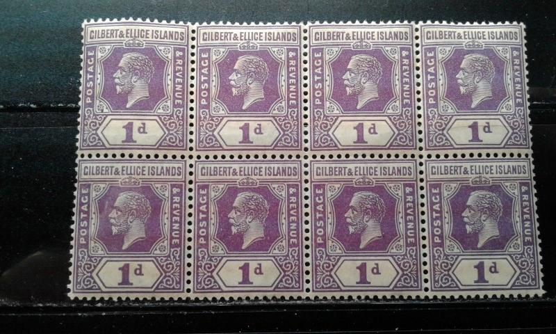 Gilbert & Ellice #28  MNH block of 8 e191.3216