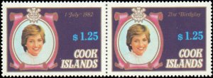 Cook Islands #677-678, Complete Set(2), Pairs, 1982, Royalty, Never Hinged