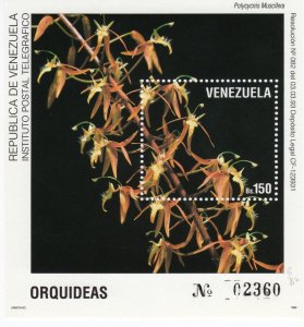 Venezuela 1993 Sc#1500 ORCHIDS (Polycycnis muscifera) Souvenir Sheet (1) MNH