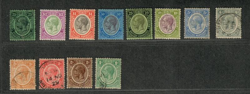 British Honduras Sc#92-103 M+U/H/F-VF, Partial Set, Cv. $156.35