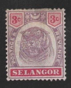 MALAYA-Selangor Scott 29 Mint Hinged,  MH* Hinge Remnant in gum