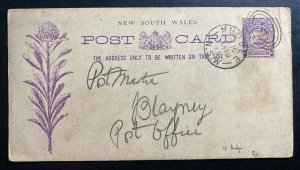 1893 Mudgee Australia Postal Stationery Postcard Cover To Blayne