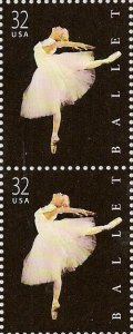 US 3237 Ballet 32c vert pair MNH 1998