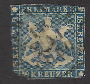 Germany Wurttemberg SC#18 Reprint w/faults Used F-VF...Fill a Great Spot(+)!