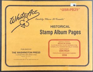 White Ace Historical Stamp Album US Pages Regular Supplement USR-PB29 1998 NEW