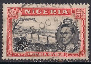 Nigeria 1942 KGV1 5/-d Black & Orange used SG 59a ( F62  )