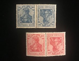 Germany 123a & 124a tete-beche pairs, MNH