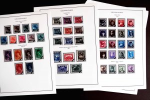 COLOR PRINTED CZECHOSLOVAKIA 1945-1955 STAMP ALBUM PAGES (52 illustrated pages)