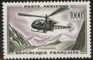 France Scott C36 MH* 1000 fr Helicopter Airmail CV$50