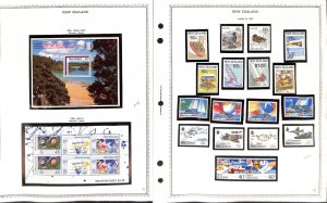 New Zealand Stamp Collection on 22 Minkus Specialty Pages Mint NH, 1980-1987