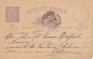 PORTUGAL  POSTAL STATIONERY  D. CARLOS I 10 REIS  6 DEZ (1894) Used