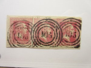 German States PRUSSIA Scott 6 (3 COPIES) USED ON PIECE Lot11 Cat $105