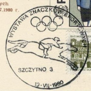 Poland 1980 Card Special Cancellation Sport Olympic Games Horse Racing Exhibitio