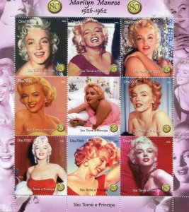 Sao Tome and Principe 2006 MARILYN MONROE 1926-1962 Sheetlet (9) MNH