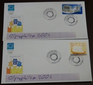 Greece 2004 Olymphilex with ATM Stamps Olympic Truce Cancel Unofficial FDC