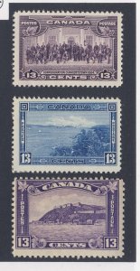 3x Canada MH Stamps #224-13c VF #242-13c VF #201-13c Fine Guide Value = $62.50