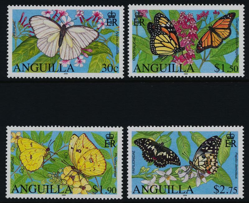 Anguilla 1151-5 MNH Butterflies, Flowers