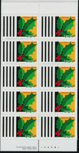 Canada 1588a Booklet BK186b MNH Christmas Holly