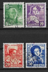 1936 Switzerland B81-4 complete Pro Jeventute set of 4 used