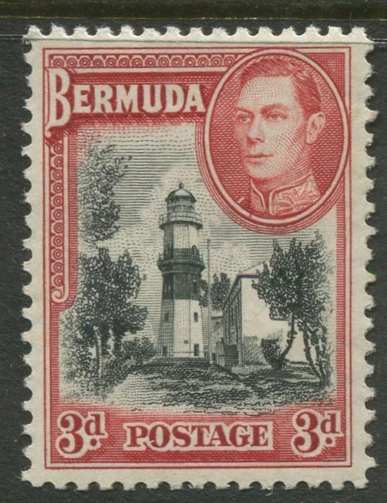 Bermuda - Scott 121 - KGVI Definitive -1938 - MLH  - Single 3p Stamp
