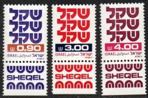 Israel Sc #784-786 MNH  with Tabs