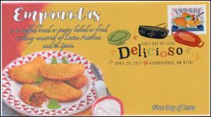 17-098, 2017, Delicioso, Empanadas, FDC, Digital Color Postmark,