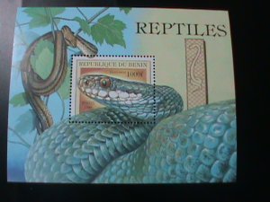 ​BENIN-1999-LOVELY-SNAKES-S/S  MNH-VF-HARD TO FIND-LAST ONE-WE SHIP TO WORLDWIDE