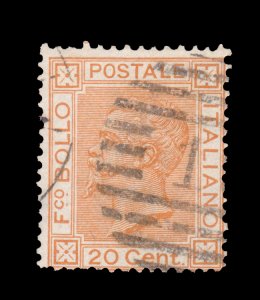 ITALY STAMP 1877. SCOTT # 36. USED. ITEM 1