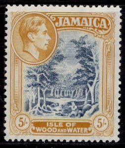 JAMAICA GVI SG132b, 5s slate-blue & yellow-orange, LH MINT. Cat £14.