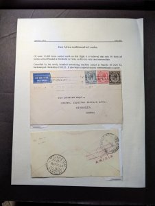 1932 British KUT First Flight Cover FFC Nairobi to Mirabella Crete 1 of 50 Flown