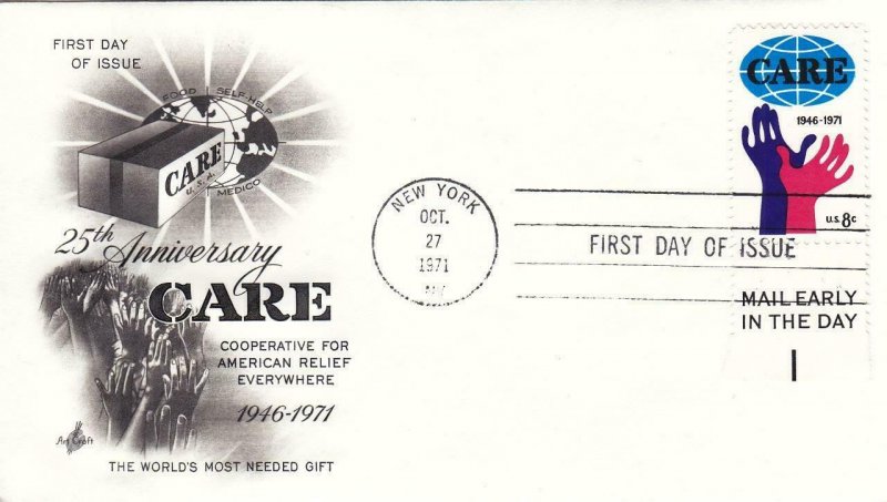 1971, 25th Anniv. 0f CARE, Unaddressed, Artcraft, FDC (D8237)