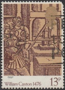 Great Britain #797 13p William Caxton USED-Fine-LHM.