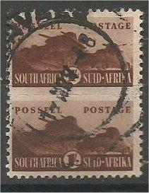 SOUTH AFRICA, 1942, used 1sh pair, Tank Corps, Scott 97