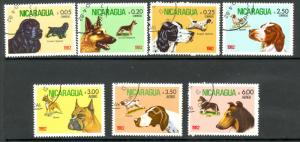 NICARAGUA 1982 DOGS Set Sc 1144-1147, C996-C998 CTO USED