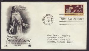 US Francis of Assisi 1982 PCS Typed FDC BIN